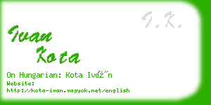 ivan kota business card